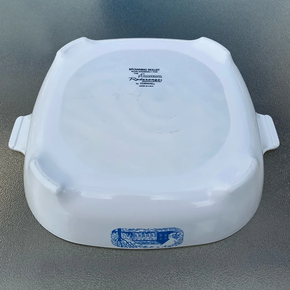 Corning Ware Cottage Core, Farm Core Blue Colonial House Lidded Browning Skillet
